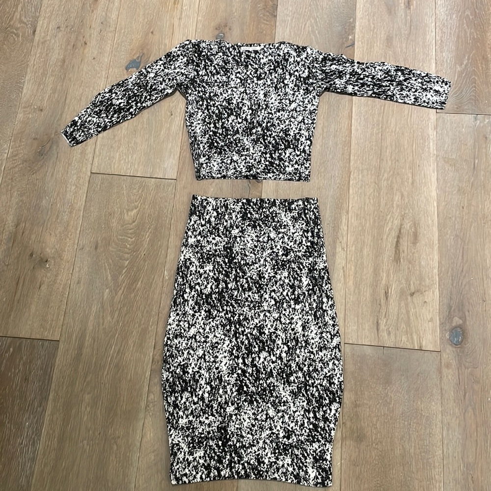 2 pc crop top & skirt set